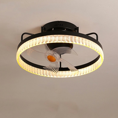 Modern Style Circular Flush Mount Light Fixtures Metal 1-Light Flush Ceiling Light Fixture in Gold