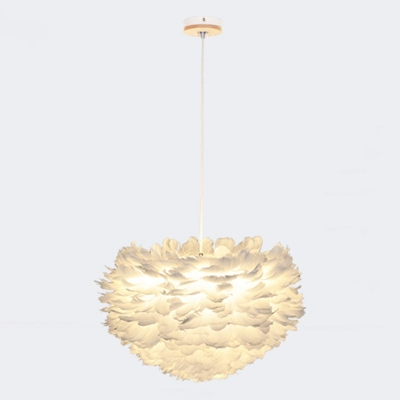 Modern Suspended Lighting Fixture Minimalist Feather Dinning Room Chandelier Pendant Light