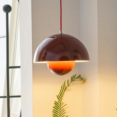 Nordic Style Pendant Light Fixtures Half-Circle Shade Macaron Hanging Light
