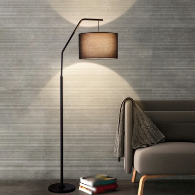 1-Light Floor Lamps Contemporary Style Cylinder Shape Metal Stand Up Lamp