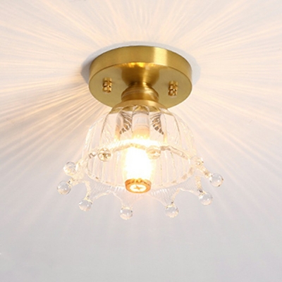1-Light Flush Light Fixtures Minimalist Style Cone Shape Metal Flushmount Ceiling Lamp