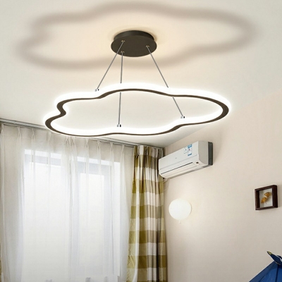 1-Light Hanging Lamps Modernist Style Cloud Shape Metal Chandelier Light Fixture