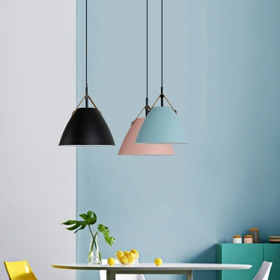 1-Light Pendant Lighting Fixtures Simple Style Cone Shape Metal Hanging Lamp Kit