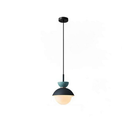 1-Light Pendant Lighting Minimalist Style Geometric Shape Metal Hanging Lamp