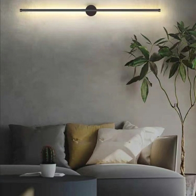 1 Light Pipe Wall Lighting Fixtures Modern Style Metal Wall Mount Light in Black