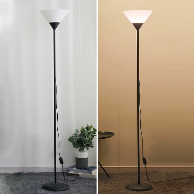 1-Light Stand Up Lamps Contemporary Style Bell Shape Metal Standing Light