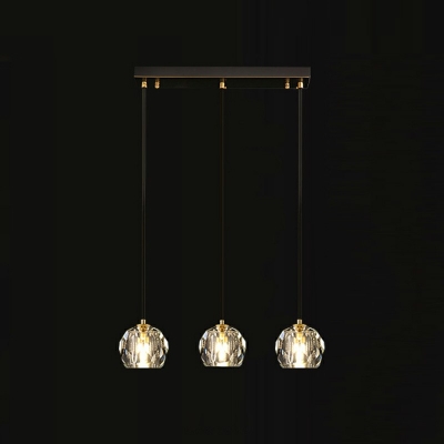 3-Light Hanging Ceiling Light Modernist Style Ball Shape Metal Down Lighting