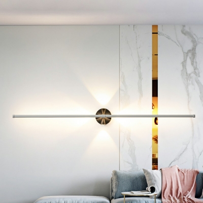 Art Deco Natural Light Linear Wall Lighting Fixtures Metallic Wall Mount Light Fixture