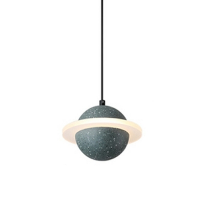 Cement Suspended Lighting Fixture with Acrylic Shade Hanging Pendant Light