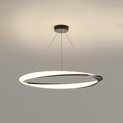 Circular Chandelier Lights Modern Metal 1-Light Chandelier Light Fixture