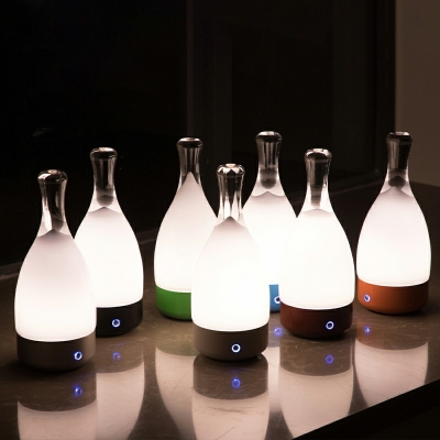 Contemporary Bottle Night Table Lamps 1 Light Glass Desk Lamp