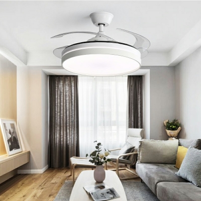 Flush-Mount Ceiling Fan Light Kid's Room Style Acrylic Flush Mount Fan Light for Living Room