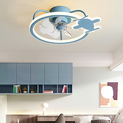 Flush Mount Fan Lamps Children's Room Style Acrylic Flush Mount Fan Lights for Living Room