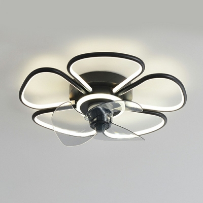 Flush Mount Fan Lamps Children's Room Style Acrylic Flush Mount Lights for Living Room Remote Control Stepless Dimming