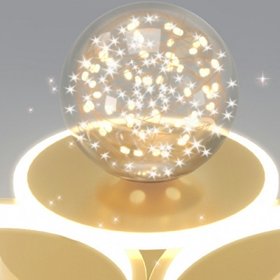 Geometric Flush Lighting Modern Metal Third Gear 4-Light Flush Mount Lamp in Gold