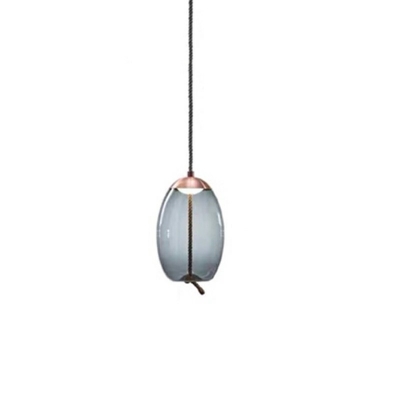 Glass Single Smoke Grey Hanging Light Fixtures Hanging Ceiling Lights