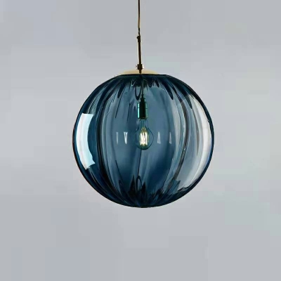 Globe Pendant Lighting Contemporary Glass 1-Light Pendant Light for Bedroom