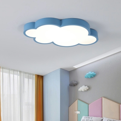 Kids Metallic Flush Mount Light Cloud Lighting for Reading Room