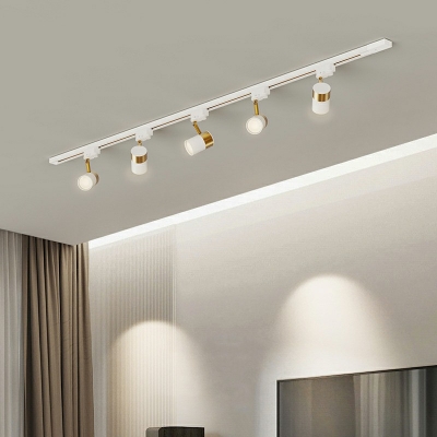 Linear Semi Flush Mount Ceiling Fixture Modern Minimalism Ceiling Mounted Light for Living Room