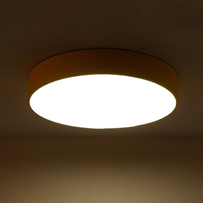 Macaron Round Flush Lighting Contemporary Metal 1-Light Flush Mount Lamp
