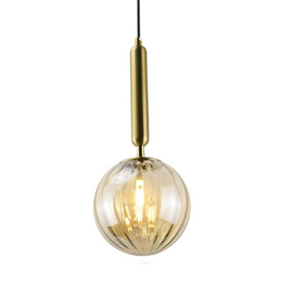 Mid Century Modern Hanging Light 1-Bulb with Glass Shade Pendant Light Fixture