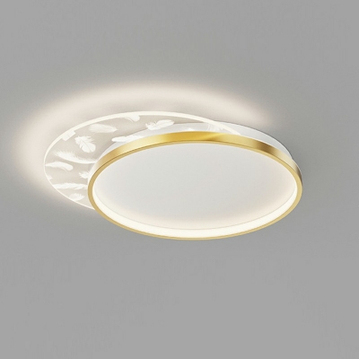 Modern Style Circle Flushmount Lighting Acrylic 3-Lights Flush Light Fixtures in Gold
