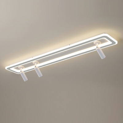 Rectangle Flush Lighting Modern Metal 4-Light Flush Mount Lamp for Bedroom