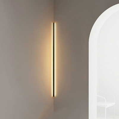 Rectangular Wall Mounted Light Modern Style Metal 1-Light Sconce Light Fixtures in Black