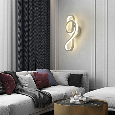 Ring Wall Sconce Lighting Modern Style Metal 1-Light Wall Light Sconces in White