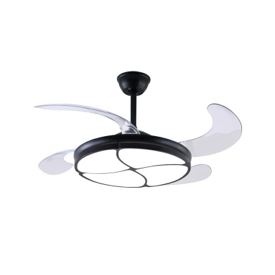 Semi Flush Mount Fan Light Modern Style Acrylic Semi Flush Fan Light for Living Room Remote Control Stepless Dimming