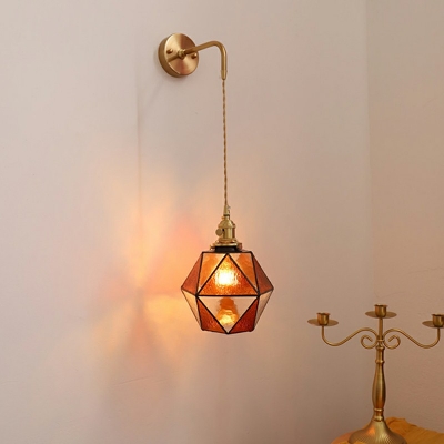 1-Light Sconce Light Fixture Industrial Style Geometric Shape Metal Wall Lamps