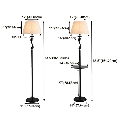 1-Light Stand Up Lamps Contemporary Style Cone Shape Metal Standing Floor Lamp