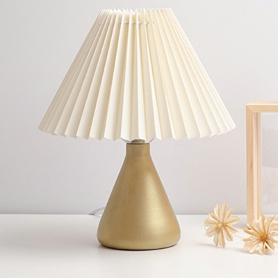 1-Light Table Light Contemporary Style Cone Shape Fabric Nightstand Lamps