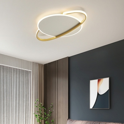 2-Light Flush Mount Minimalism Style Round Shape Metal Ceiling Mounted Light