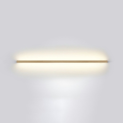 Contemporary Linear Wall Sconces Wood 1-Light Wall Sconce Lighting in Natural