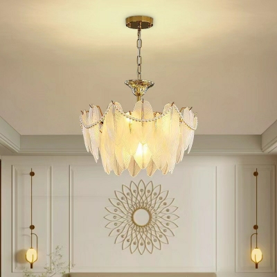 Drum Glass Flush Mount Chandelier Modern Minimalism Ceiling Pendant Light for Living Room