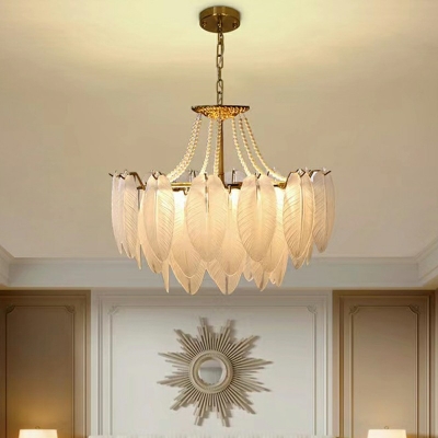 Drum Glass Flush Mount Chandelier Modern Minimalism Ceiling Pendant Light for Living Room