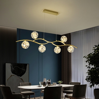 Glass Hanging Pendant Lights Modern Minimalism Island Chandelier for Dinning Room