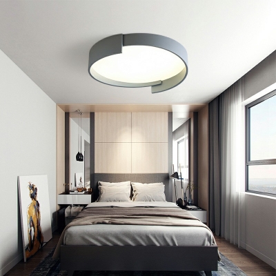 Grey Sphere Flush Mount Modern Style Metal 1 Light Flush Light Fixtures