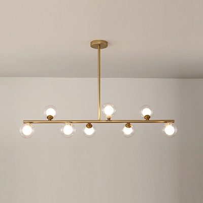 Modern Glass Island Pendant Lights Minimalism Linear Suspension Light for Dinning Room