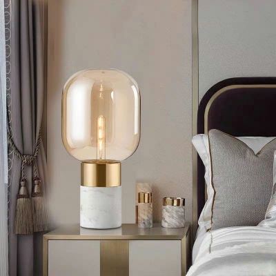 Modern Glass Table Lamps Up Lighting Bedside Reading and Bedroom Lamps