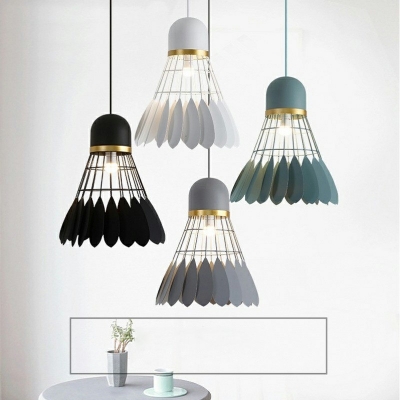 Tapered Hanging Ceiling Light Modern Style Metal 1-Light Pendant Light Fixtures in Black
