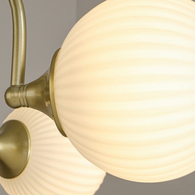 White Chandelier Lighting Globe Shade Modern Style Glass Suspension Light for Living Room