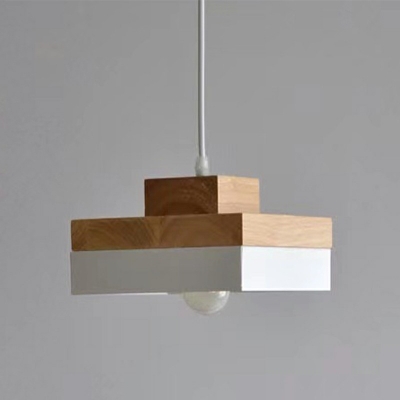 Wood 1 Light Pendant Lighting Fixtures Modern Nordic Style Suspension Light for Living Room