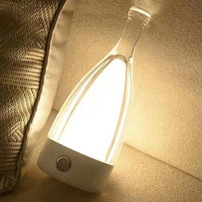 1-Light Bottle Table Light Modern Glass Macaron Night Table Lamps for Bedroom