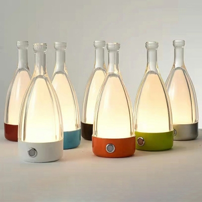 1-Light Bottle Table Light Modern Glass Macaron Night Table Lamps for Bedroom