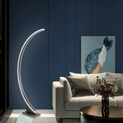 1 Light Contemporary Floor Lamp Rubber Shade Floor Lamp for Living Room