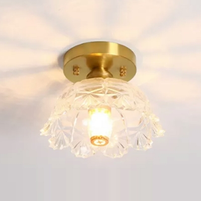 1-Light Flush Light Fixtures Minimalist Style Cone Shape Metal Flushmount Ceiling Lamp