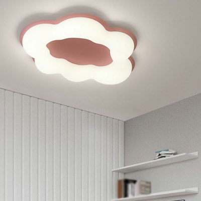 1-Light Flushmount Lighting Simplistic Style Cloud Shape Metal Ceiling Mounted Fixture