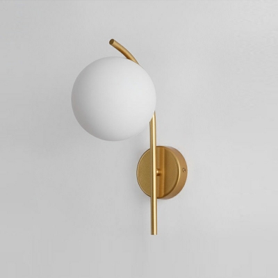 1-Light Sconce Light Fixture Industrial Style Globe Shape Metal Wall Lamps